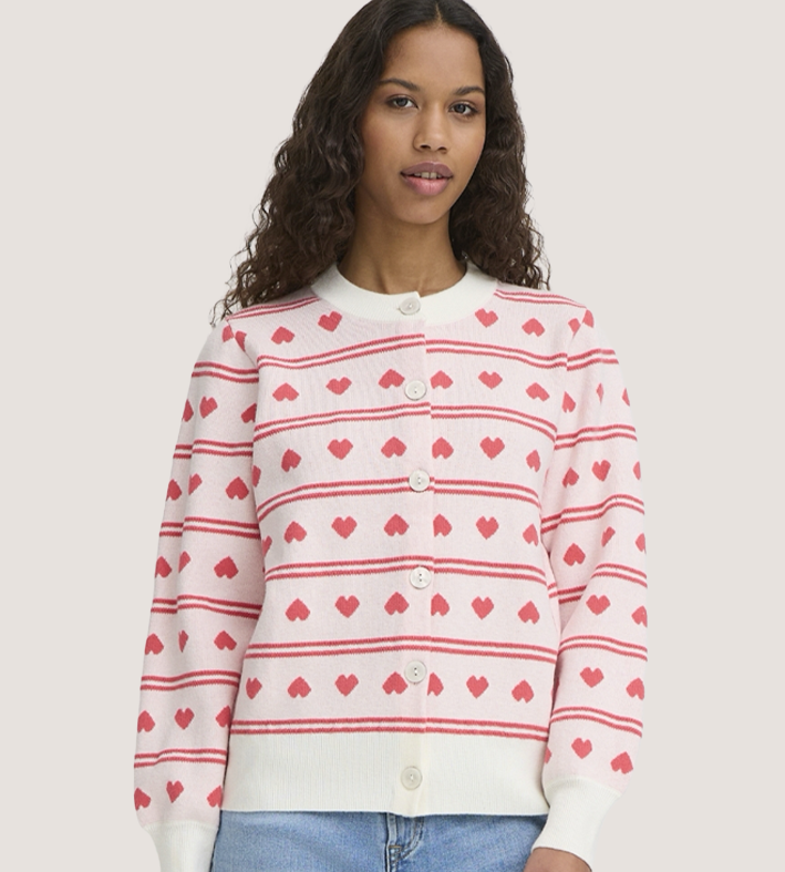 ICHI Brielle Heart Cardigan